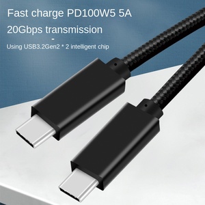 Ligne de données <span class=keywords><strong>USB</strong></span> 3.<span class=keywords><strong>2</strong></span> Gen <span class=keywords><strong>2</strong></span> Type-C haute vitesse avec charge rapide 100W 20Gbps écran tresse blindage veste en nylon pour téléphones mobiles - Product Image 3