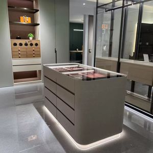 Modern Luxury Villa Home Bedroom Cloakroom Modular Open Walk in Glass Door Solid Wood Design Custom - Product Image 4