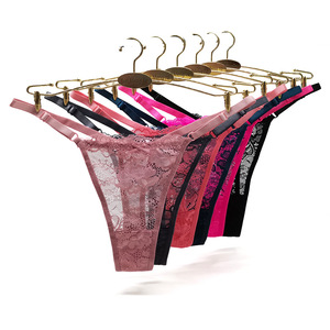 Culotte <span class=keywords><strong>Tanga</strong></span> <span class=keywords><strong>Femme</strong></span> en Dentelle Respirante, Taille Basse, Sexy, Réglable, en Coton Tricoté Uni, ODM, pour l'Exportation - Product Image 2