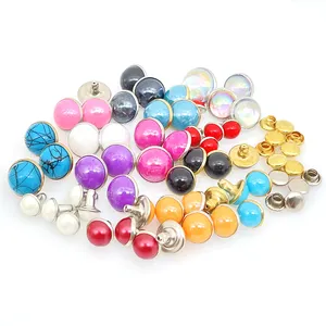 8-20 mm Acrylic Diamond Rivets Duplex Clothes Leather Rivets Nail Metal Rivets Accessories Buttons Metal Spikes Nails Snaps