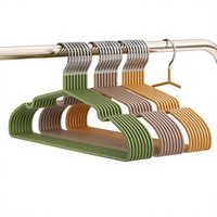 Cintres en métal mat dépoli de qualité supérieure, antidérapants, couleur macaron, en résine, avec encoches pour les épaules, pour présentation en boutique, vente en gros