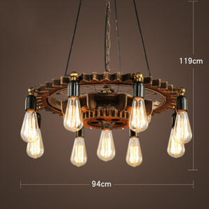<span class=keywords><strong>Lampada</strong></span> a Sospensione LED <span class=keywords><strong>con</strong></span> Ingranaggi Stile Steampunk, Lampadario Industriale Vintage, Lampade Nostalgiche per Loft - Product Image 3
