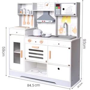 Maison de poupée Montessori <span class=keywords><strong>en</strong></span> <span class=keywords><strong>bois</strong></span> à grande échelle, lumière sonore électronique, <span class=keywords><strong>cuisine</strong></span> simulée, jouets éducatifs précoces pour enfants bébés garçons - Product Image 6