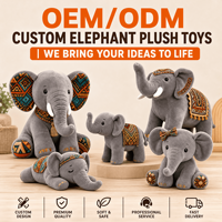 OEM ODM Peluche de Elefante Africano, Mascota de Peluche, Venta al por Mayor de Animales de Peluche, Merchandising de Marca, Juguete Suave Personalizado, Logotipo Personalizado