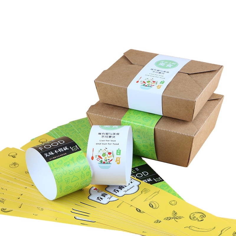 Custom Printed Wrap Around Paper Belly Band Label Supermarket Fruit&Vegetable Packaging Paper Sleeve and Label Sticker