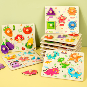 Puzzle Educativi Montessori per Bambini e Bambine con Forme di Frutta, Animali e Veicoli, Puzzle in Legno con Animali per l'Apprendimento Prescolare - Product Image 3