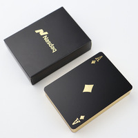Cartes de poker Ganda personnalisées imperméables avec bordure dorée, logo publicitaire et cartes de jeu de société personnalisées