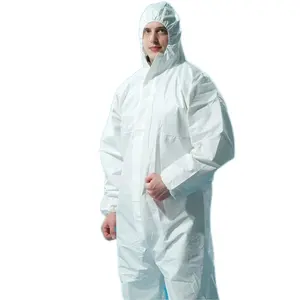 طقم كفرول بتصميم من مواد اصلية نوع 56 PPE ملابس حماية كاملة من مواد كيميائية للاستعمال مرة واحدة