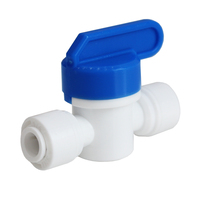 Raccord rapide en plastique pour mini-vanne 1/4" 3/8" pour filtre à eau RO et purificateur d'eau, idéal pour l'arrosage et l'irrigation