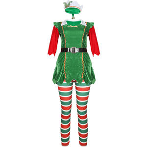 2023 संटा क्लॉस सहायक कोस्प्ले महिलाओं के लिए ग्रीन क्रिसमस पोशाक पोशाक महिलाओं के लिए ग्रीन क्रिसमस पोशाक पोशाक पोशाक - Product Image 6