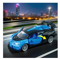 Nouvelle Voiture Télécommandée Bugatti 22CM (8.7 POUCES) pour Enfants, 6 Canaux, Éclairage, Portes Ouvrantes, Câble USB, Style Cool et Abordable