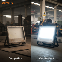 Projecteur LED extérieur super lumineux haute efficacité 100W IP65 avec puce SMD, éclairage d'usine 200W avec température de couleur 3000K-6500K
