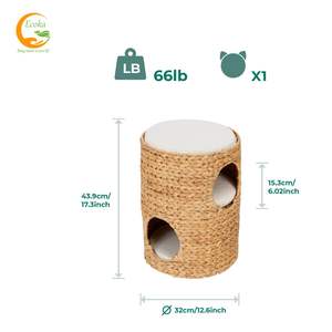 Vente flash Lit pour animaux de compagnie rectangulaire classique en jacinthe d'eau 100% naturelle tissé à la main avec 3 niveaux de coussin Emballage en carton Vietnam - Product Image 3