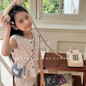 Completo Estivo per Bambine 2026, Stile Casual Coreano, Due Pezzi: Canotta + Maglietta Senza Maniche + Pantaloncini - Product Image 3