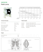 15 petites pompes pneumatiques à double diaphragme en alliage d'aluminium MK50, autres machines de transformation alimentaire