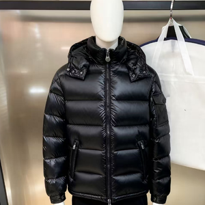 Chaqueta de Plumón Acolchada con Capucha, Brillante, con Cierre Completo, para <span class=keywords><strong>Hombre</strong></span>, de Invierno, Casual, de Alta Calidad, Personalizada con LOGO - Product Image 4