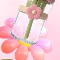 Dessin animé fruits verres tasses à eau bouteille d'eau 500ml mode Simple petite fleur couverture en cuir tasse à thé