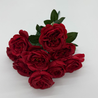 Bouquet de roses artificielles 9 têtes, bouquet de fleurs en soie vintage pour fête, bouquet de mariée, arrangement floral de mariage