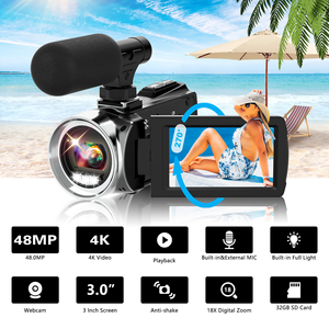 Tùy chỉnh Full HD 1080P 8MP CMOS máy ảnh kỹ thuật số 3 inch 270 độ xoay màn hình hoán đổi cho nhau ống kính được xây dựng trong 512GB Bộ nhớ - Product Image 3