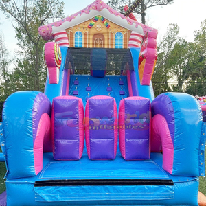 Christmas holiday party jumpers bounce house combo <b>inflatable</b> sugar shack obstacle course for kids and adults - Product Image 5