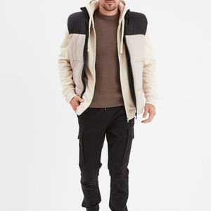 Cozy Boucl Textured Durable Crew Neck Sweater for Men Taupe Lofted <b>Yarn</b> Knitted Breathable Lounge Inspired Comfort Casual Wear - Product Image 5