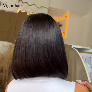 Parrucca in Capelli Umani Vergini Brasiliani al 250% per Donne di Colore, <span class=keywords><strong>Bob</strong></span> <span class=keywords><strong>Corto</strong></span> con Frontale in Pizzo HD Senza Colla - Product Image 5