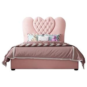 NOVA Popolare Set Camera da Letto Rosa per Ragazze, Letto Doppio in Legno per Bambini con Testiera a Forma di <span class=keywords><strong>Cuore</strong></span> Imbottita - Product Image 6