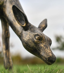 Escultura de ciervo de bronce para decoración de Navidad, Reno fundido a mano, estatua de jardín Vintage, figurita de ciervo fundido, tamaño real - Product Image 5