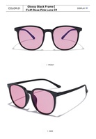 Lunettes teintées rose vif personnalisées avec logo FL-41, haute définition, filtrage 480-520 nm, ultra-légères, en TR90