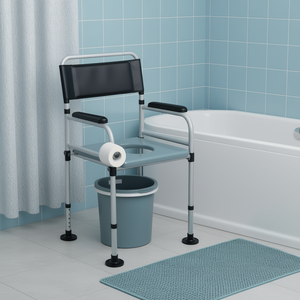 Silla de Ducha con Cubeta, Capacidad de 250 Kg, Equipo de Seguridad para Baño, Estilo Moderno, Acabado Mate - Product Image 2