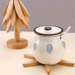 Raybin <b>Kitchen</b> Folding Tree Shape <b>Trivet</b> Set Wooden Tree <b>Trivet</b> Set Wooden Tree Coasters Set of 4 for Hot Dishes - Product Image 3