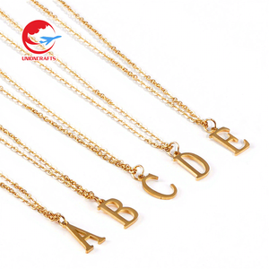 Collar de Verano Personalizado con Dijes de Letras de Diseño Delicado de Metal Estilo Antiguo para Regalo de Dama o <span class=keywords><strong>Mejor</strong></span> Amiga - Product Image 1