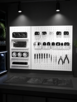 Organisateur mural en métal robuste pour salle de jeu, station de jeu, espace de travail PC, étagère modulaire magnétique en acier