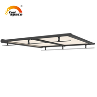Auvent rétractable motorisé automatique avec télécommande, toit en tissu acrylique, voile d'ombrage en verre pour véranda, cadre en alliage d'aluminium