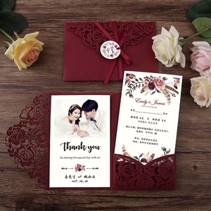 Thiệp Mời Kết Cấu Đám Cưới In Logo Gấp <span class=keywords><strong>3d</strong></span> Sang Trọng Theo Yêu Cầu Của Hoàng Gia Thiệp Cảm Ơn Kinh Doanh - Product Image 4