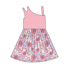 Robe courte d'été sans manches pour enfants, motif personnalisé, épaules dénudées, pour bébés filles, collection Lately Boutique - Product Image 5