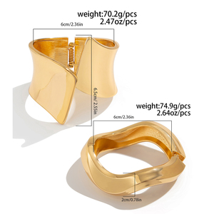 2 Miếng Thiết Kế Tuyên Bố Lớn Chunky Bangles Vòng Đeo Tay Bộ Cho Phụ Nữ Hợp Thời Trang Dày Tay Đồ Trang Sức Phụ Kiện Thời Trang Trên Cổ Tay - Product Image 6
