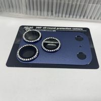 Protection d'objectif en verre trempé de luxe avec film intégré givré effet diamant pour iPhone 17 Pro Max