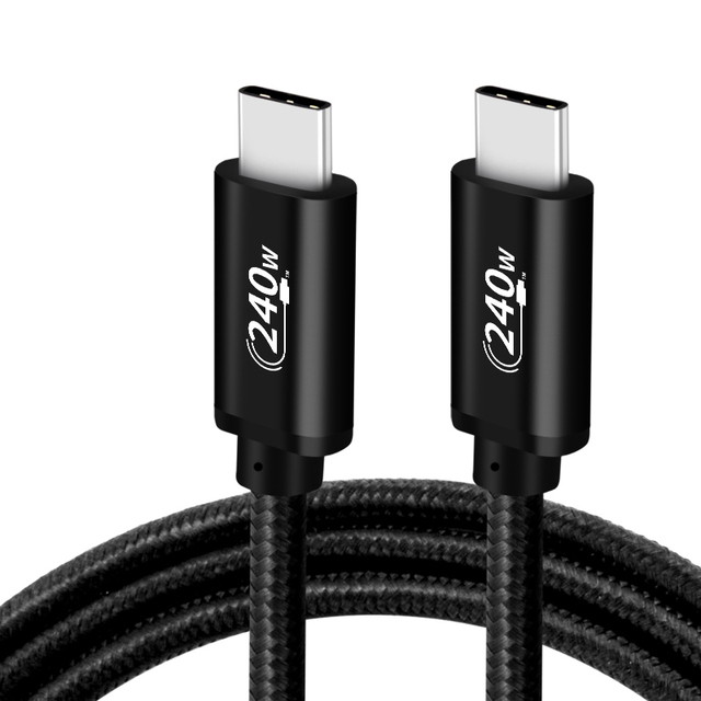 ISO9001 Factory Certified PD 3.1 240W Type C Cable Fast Charging Pro Flex 5A 480Mbps USB C Charger Cable Nylon Braided Computer