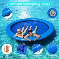 Bouée flottante gonflable robuste pour rivière, lac, piscine, plateforme de bronzage, île flottante, série HM personnalisée