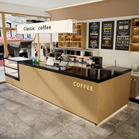 Comptoir de réception personnalisé pour café commercial et hôtel, design moderne, en bois, pour la restauration et la boulangerie