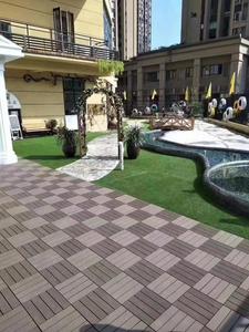 Prezzo a buon mercato di cioccolato e reddish brown hollow decking 300x300 fibra di legno + HDPE pavimenti stratificati WPC FAI DA TE di blocco ponte piastrelle - Product Image 6