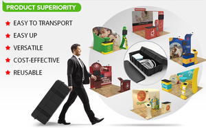 <span class=keywords><strong>Stand</strong></span> d'exposition publicitaire portable personnalisé en tissu tendu 10ft 20ft pour salon professionnel - Product Image 6