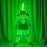 Costume de robot LED imprimé personnalisable pour scène, vert, pour cosplay, KTV, soirées à vin, décorations lumineuses rechargeables