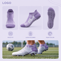 Chaussettes de football renforcées à profil mince pour entraînement en salle, avec grip de football pour la cheville, ajustement sûr et tableau des tailles