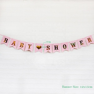 Pink Girl Boy Decoración Banner Photo Booth Bunting Garland Banderas para Baby Shower Bautismo Fiesta de cumpleaños Decoración de fondo - Product Image 5