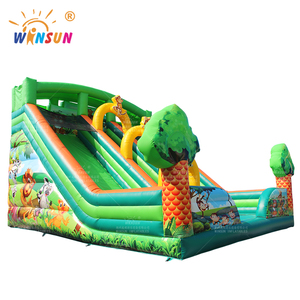 Toboggan gonflable de jungle pour enfants, parc gonflable, toboggan sec gonflable en PVC - Product Image 1