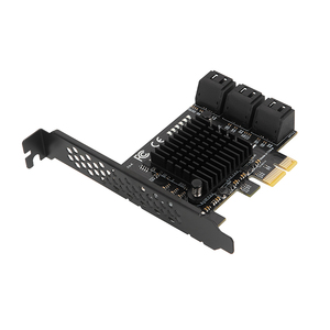 Carte d'extension PCI-E SATA3.0 6 ports 6 Gbps <span class=keywords><strong>SATA</strong></span> <span class=keywords><strong>III</strong></span> vers PCIe 3.0 X1 NON-RAID avec adaptateur combiné SATA3.0 et connecteurs <span class=keywords><strong>SATA</strong></span> empilés - Product Image 1