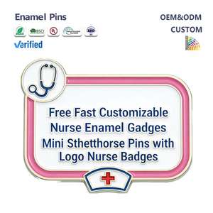Бесплатная быстрая доставка. Значки-стетоскопы на заказ с логотипом, эмалированные значки для медсестер. - Product Image 1