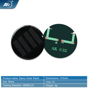 मोनो सौर सेल परिपत्र व्यास 55 मिमी वोल्टेज 2 वी चार्जिंग 1.2 वी बैटर एपॉक्सी राल ड्रॉप सौर मिनी पैनल छोटे सौर पैनल - Product Image 2